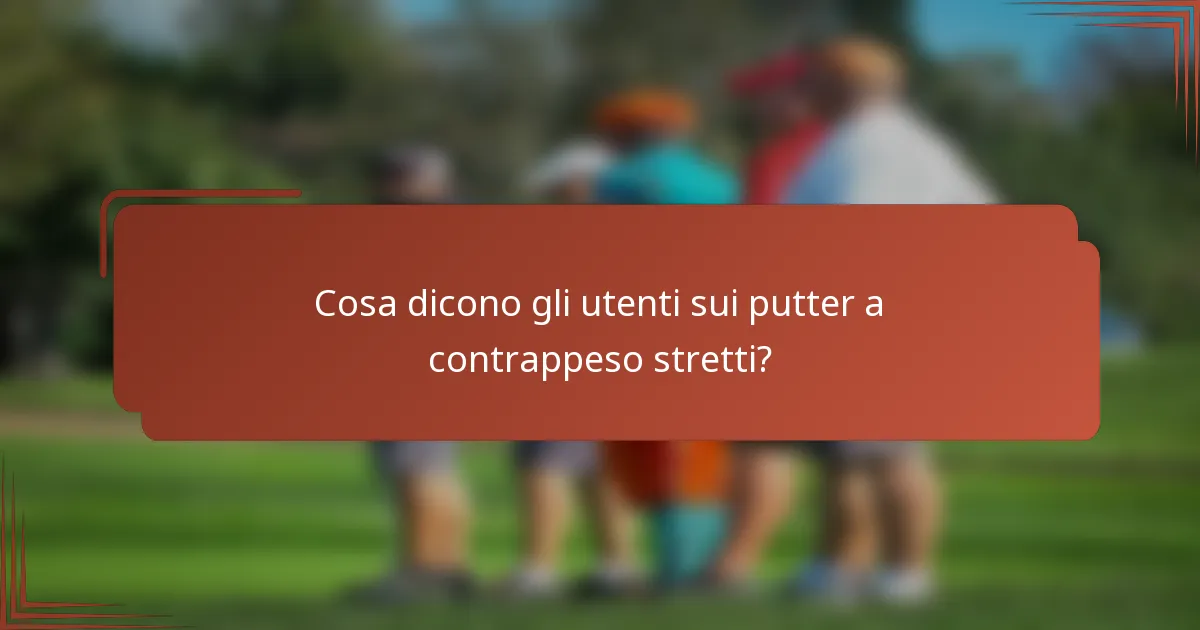Cosa dicono gli utenti sui putter a contrappeso stretti?