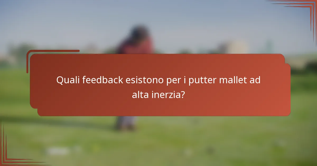 Quali feedback esistono per i putter mallet ad alta inerzia?