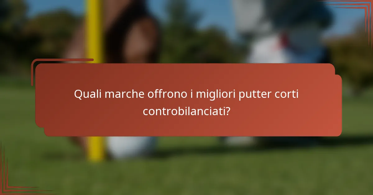 Quali marche offrono i migliori putter corti controbilanciati?