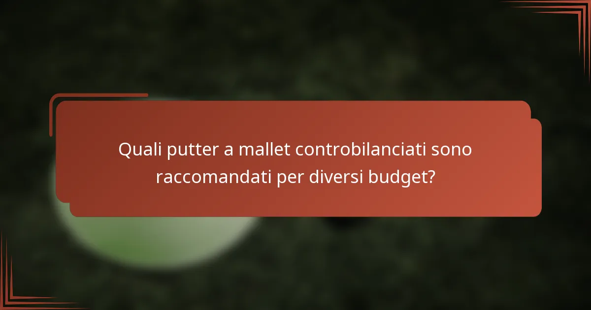 Quali putter a mallet controbilanciati sono raccomandati per diversi budget?
