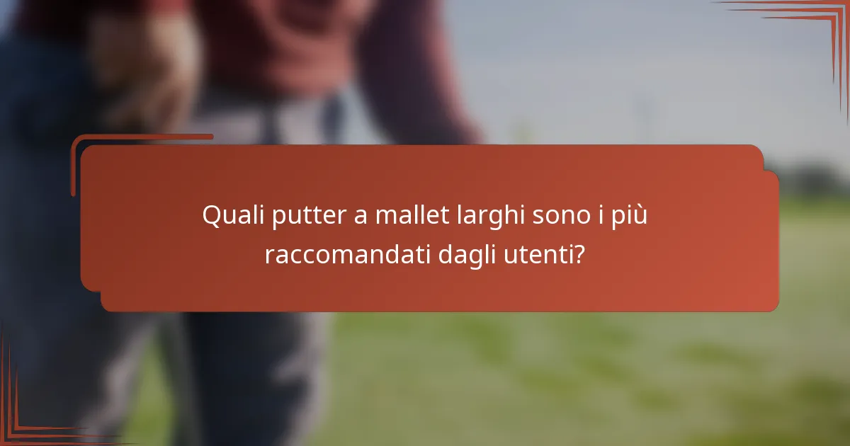 Quali putter a mallet larghi sono i più raccomandati dagli utenti?