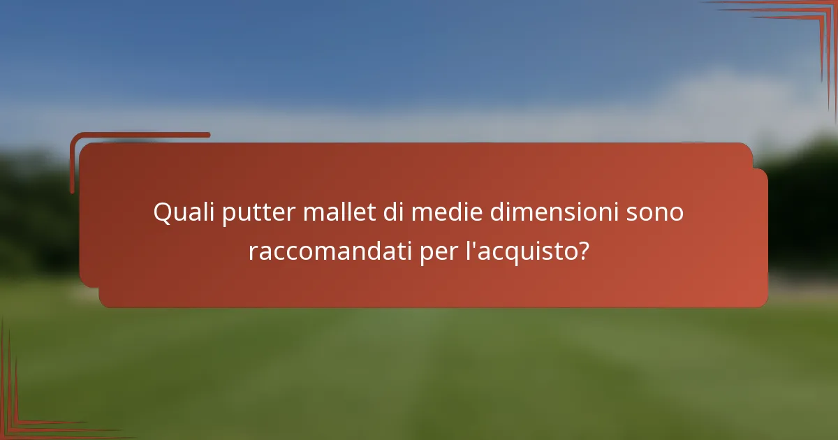 Quali putter mallet di medie dimensioni sono raccomandati per l'acquisto?